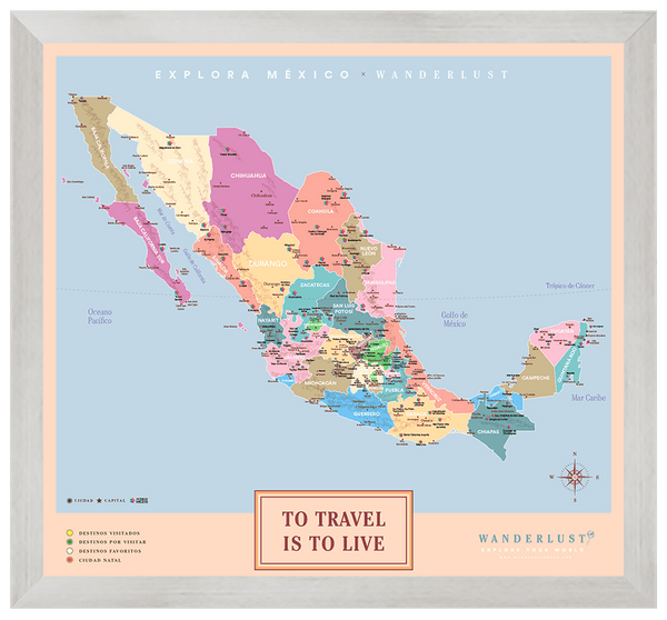 México Colorido - 4cm Plata - Wanderlust Maps