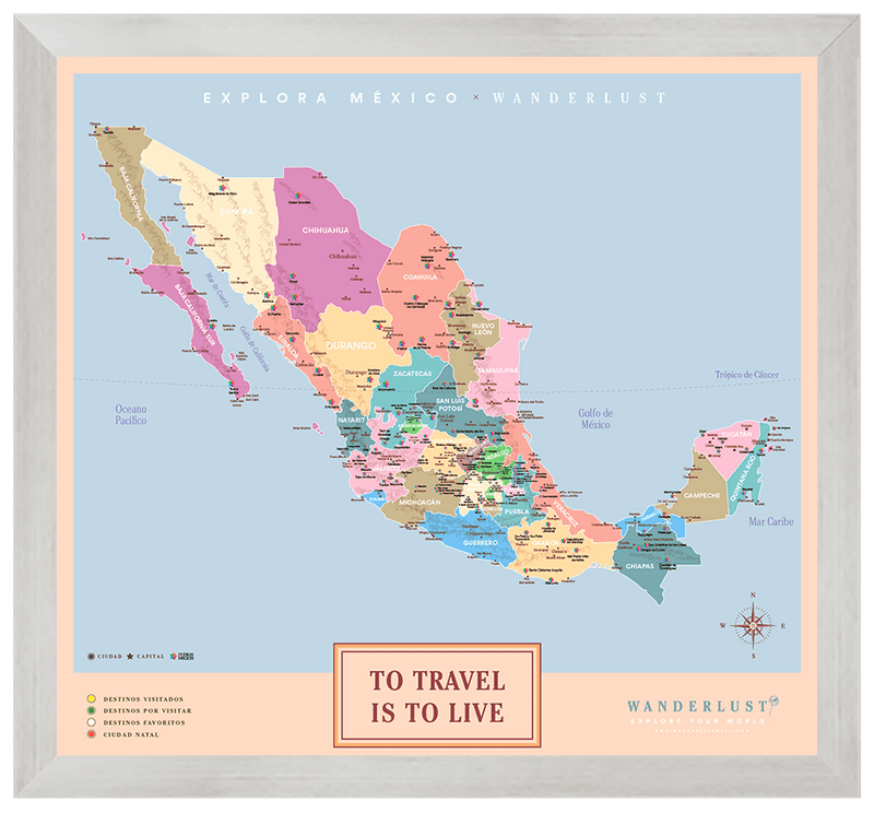 México Colorido - 4cm Plata - Wanderlust Maps