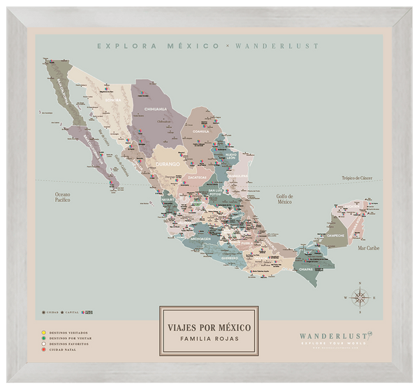 México Serio - 4cm Plata - Wanderlust Maps
