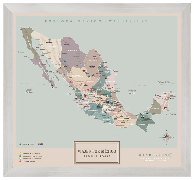 México Serio - 4cm Plata - Wanderlust Maps