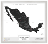 México B&N - 3cm Plata - Wanderlust Maps