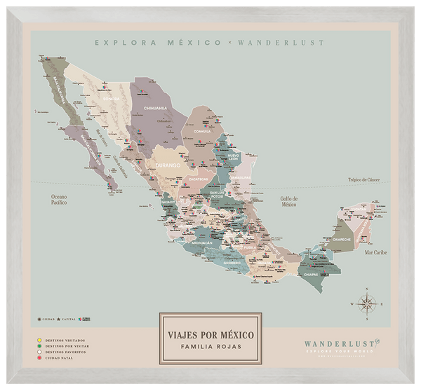 México Serio - 3cm Plata - Wanderlust Maps