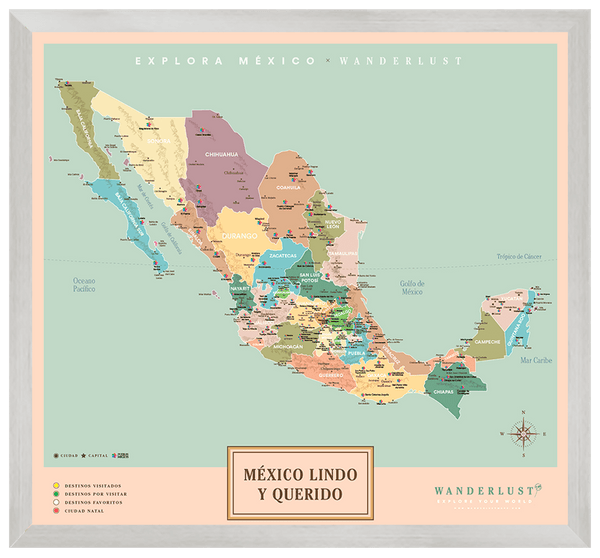 México Original - 3cm Plata - Wanderlust Maps