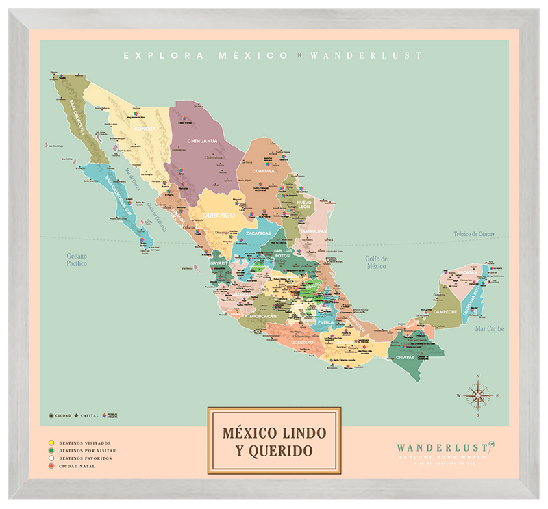 México Original - 3cm Plata - Wanderlust Maps