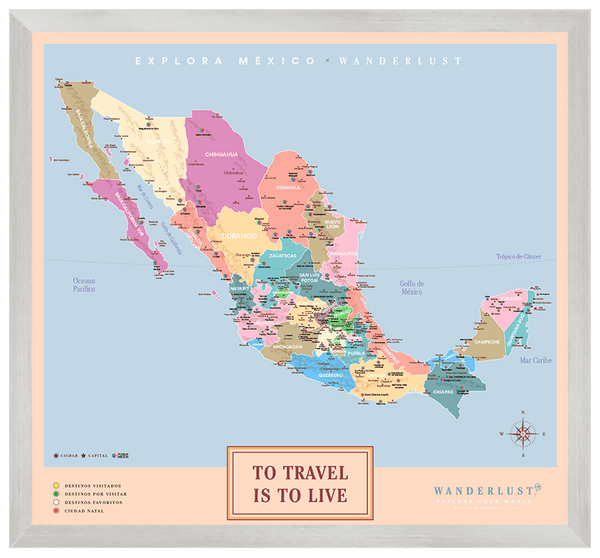 México Colorido - 3cm Plata - Wanderlust Maps