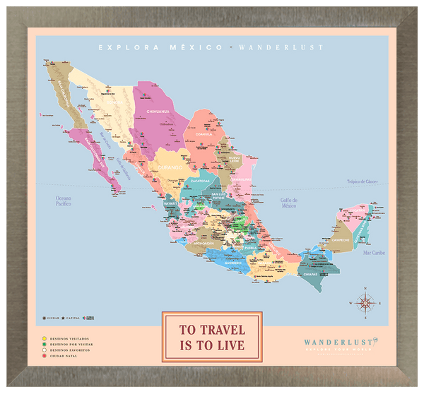 México Colorido - 4cm Platino - Wanderlust Maps