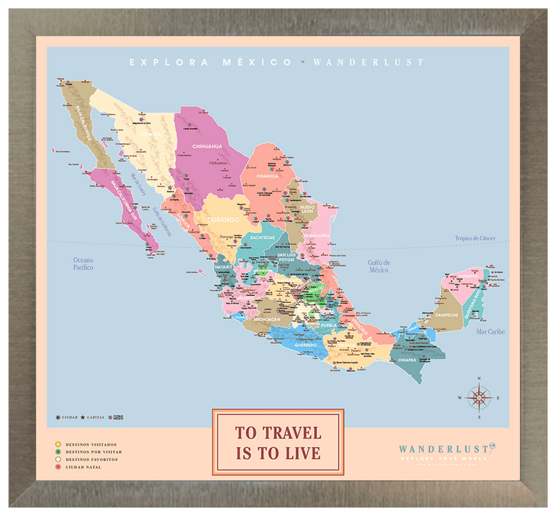 México Colorido - 4cm Platino - Wanderlust Maps