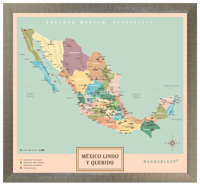 México Original - 4cm Platino - Wanderlust Maps