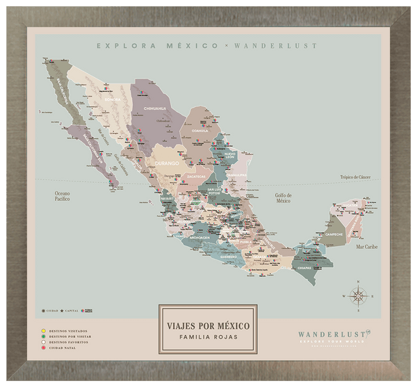 México Serio - 4cm Platino - Wanderlust Maps