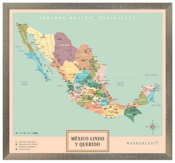 México Original - 3cm Platino - Wanderlust Maps