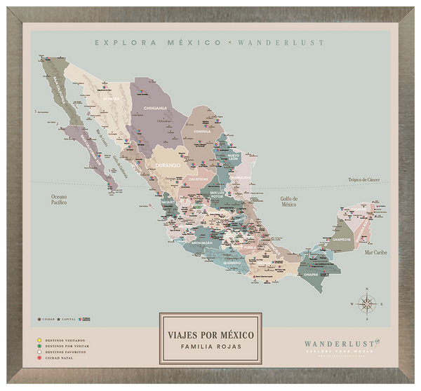 México Serio - 3cm Platino - Wanderlust Maps