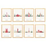 8 Prints Enmarcados (Paquete Completo) - Wanderlust Maps