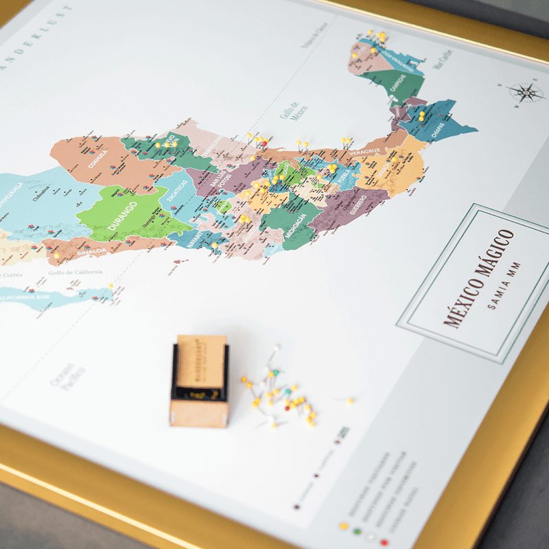 México Plata - 4cm Dorado - Wanderlust Maps