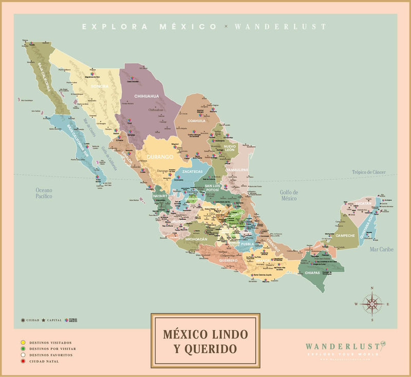 México Original - Poster - Wanderlust Maps