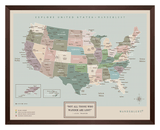 Mapa Estados Unidos - Serio - Wanderlust Maps
