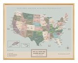 Mapa Estados Unidos - Serio - Wanderlust Maps