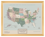 Mapa Estados Unidos - Serio - Wanderlust Maps
