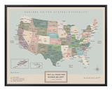 Mapa Estados Unidos - Serio - Wanderlust Maps