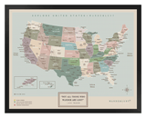Mapa Estados Unidos - Serio - Wanderlust Maps