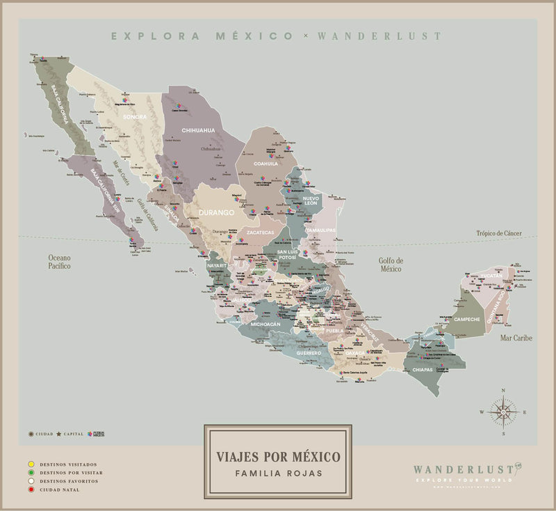 México Serio - Poster - Wanderlust Maps