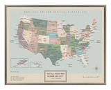 Mapa Estados Unidos - Serio - Wanderlust Maps