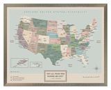 Mapa Estados Unidos - Serio - Wanderlust Maps