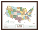Mapa Estados Unidos - Plata - Wanderlust Maps