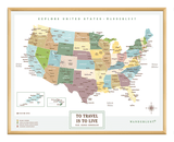 Mapa Estados Unidos - Plata - Wanderlust Maps