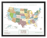 Mapa Estados Unidos - Plata - Wanderlust Maps