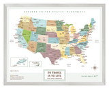 Mapa Estados Unidos - Plata - Wanderlust Maps