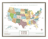 Mapa Estados Unidos - Plata - Wanderlust Maps