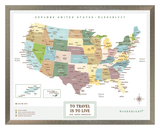 Mapa Estados Unidos - Plata - Wanderlust Maps