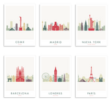 6 "Skyline" Prints - Wanderlust Maps