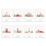 8 "Skyline" Prints - Wanderlust Maps