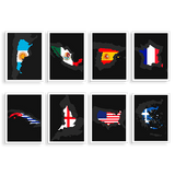 8 "Country Flag" Prints - Wanderlust Maps