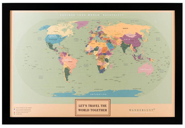 Mapa Ocre – 4cm Marco Negro - Wanderlust Maps