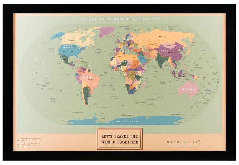 Mapa Ocre – 4cm Marco Negro - Wanderlust Maps